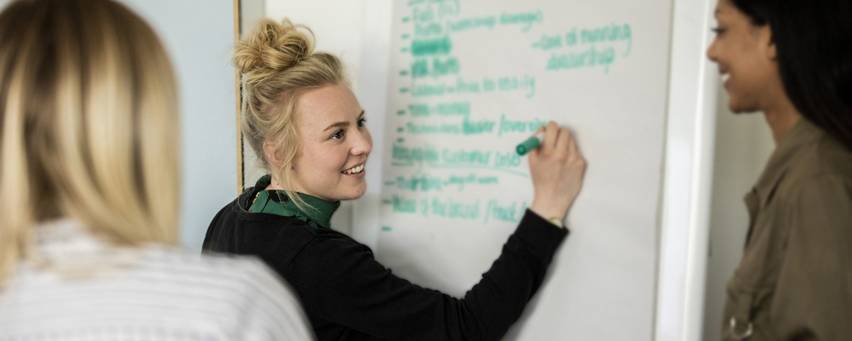 Female apprentices in classroom