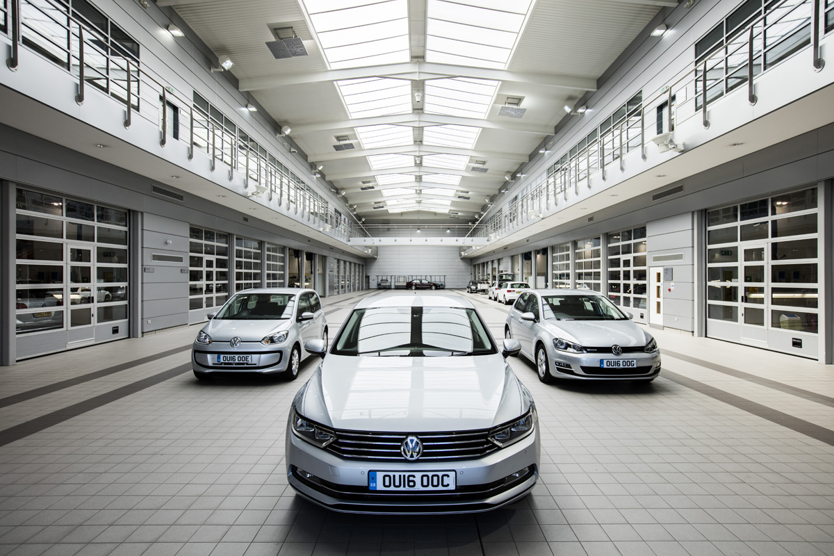 volkswagen cars in workshop